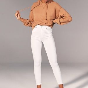A&F Simone High Rise Ankle White Jeans